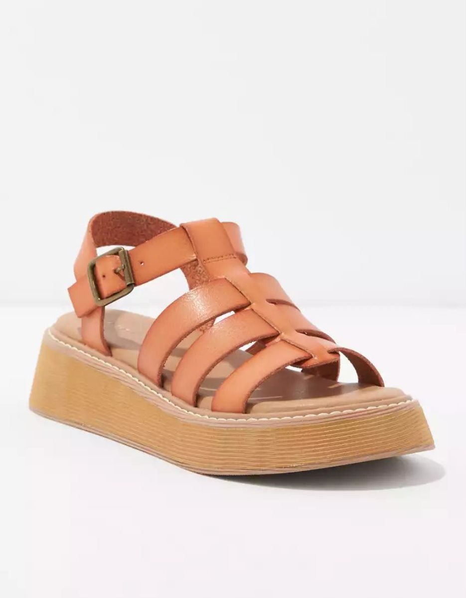 Compensées American Eagle AE Fisherman Sandal Marron Femme | QGL-23865338